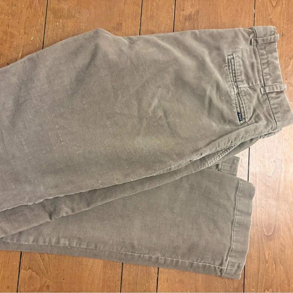 Men's Polo 34-34 flat front Corduroy Pants in Taupe